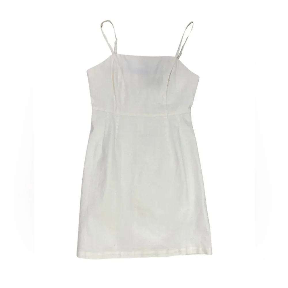 Urban Outfitters Denim Mini Dress | White | Size XS - Picture 5 of 10